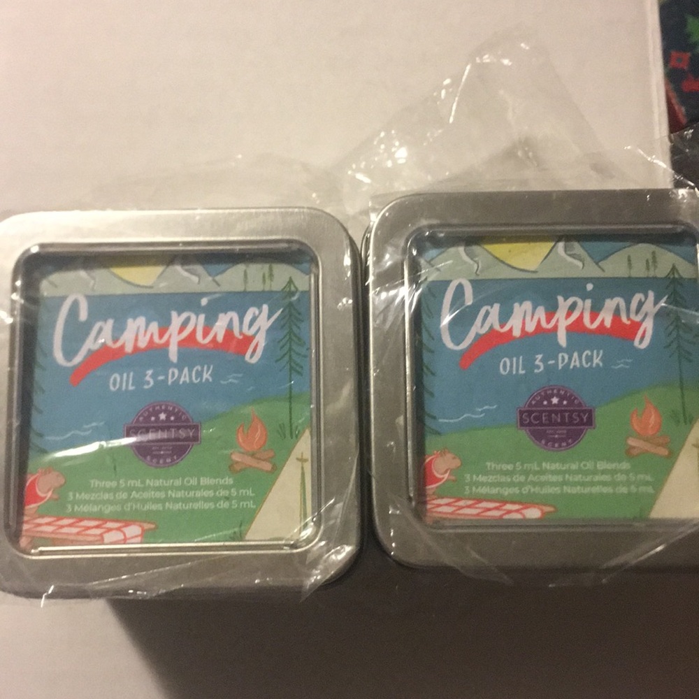 2 scentsy 3 pack oil sets camping
